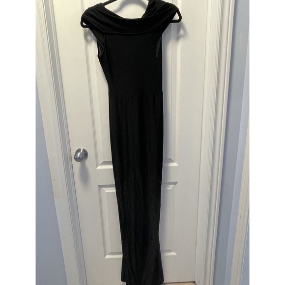 Boohoo Petite Black Plunge Drape Maxi Dress - Picture 2 of 6